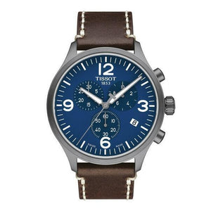 Tissot Chrono XL Blue Dial Brown Leather Strap Watch For Men - T116.617.36.047.00 Authentic Buy Shop Now