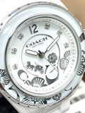 Coach Preston White Dial White Steel Strap Watch for Women - 14503464 Authentic Buy Shop Now