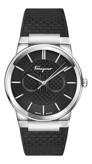 Salvatore Ferragamo Sapphire Bracelet Black Dial Black Silicone Strap Watch for Men - SFHP01024 Authentic Buy Shop Now
