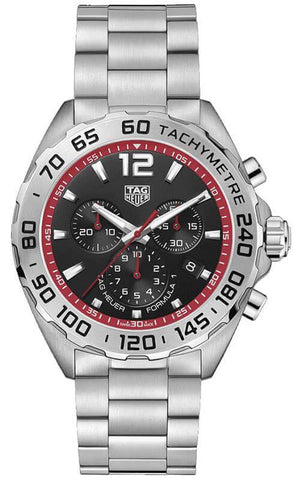 Tag Heuer Formula 1 Chronograph Black Dial Silver Steel Strap Watch for Men - CAZ101Y.BA0842 Authentic Buy Shop Now
