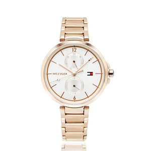 Tommy Hilfiger Angela Quartz White Dial Rose Gold Steel Strap Watch for Women - 1782124 Authentic Buy Shop Now