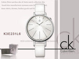 Calvin Klein Equal White Dial White Leather Strap Watch for Women - K3E231L6 Authentic Buy Shop Now