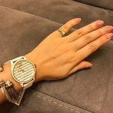 Marc Jacobs Lidia Stripe White Dial White Leather Strap Watch for Women - MBM1164 Authentic Buy Shop Now