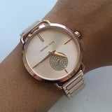 Michael Kors Portia Rose Gold Dial Rose Gold Steel Strap Watch for Women - MK3640 Authentic Buy Shop Now