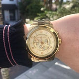 Michael Kors Runway Gold Dial Gold Steel Strap Watch for Men - MK8077 Authentic Buy Shop Now