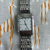 Burberry Nova Check Square White Dial Silver Steel Strap Watch for Women - BU1572 Authentic Buy Shop Now