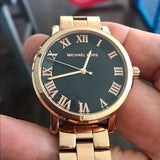 Michael Kors Noire Black Dial Rose Gold Steel Strap Watch for Women - MK3585 Authentic Buy Shop Now