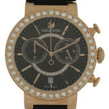 Swarovski Citra Sphere Chronograph Black Dial Black Leather Strap Watch for Women - 5055209 Authentic Buy Shop Now