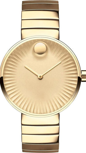 Movado Edge Gold Dial Gold Steel Strap Watch for Women - 3680014 Authentic Buy Shop Now