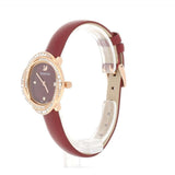 Swarovski Crystal Flower Red Dial Red Leather Strap Watch for Women - 5552780 Authentic Buy Shop Now