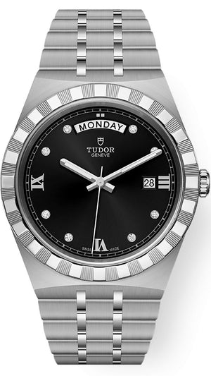 Tudor Royal Automatic Diamonds Black Dial Silver Steel Strap Watch for Men - M28600-0004 Authentic Buy Shop Now