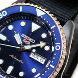 Seiko 5 Sports Automatic Blue Dial Black NATO Strap Watch for Men - SBSA098 Authentic Buy Shop Now