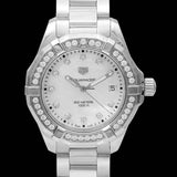 Tag Heuer Aquaracer Diamonds Mother of Pearl White Dial Silver Steel Strap Watch for Women - WBD131C.BA0748 Authentic Buy Shop Now