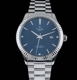 Tudor Style Automatic Diamonds Blue Dial Silver Steel Strap Watch for Men - M12710-0017 Authentic Buy Shop Now