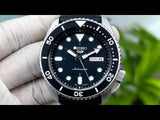 Seiko 5 Sports SKX Automatic Black Dial Black Leather Strap Watch for Men - SRPD55K2 Authentic Buy Shop Now