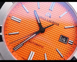 Maurice Lacroix Aikon Automatic Date Orange Dial Silver Steel Strap Watch For Men - AI6008-SS00F-530-E Authentic Buy Shop Now