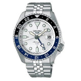 Seiko 5 Sports SKX GMT Automatic Sky Blue Dial Silver Steel Strap Watch For Men - SSK033K1 Authentic Buy Shop Now