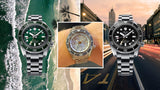 Seiko Prospex GMT Divers Automatic Marine Green Dial Silver Steel Strap Watch For Men - SPB381J1 Authentic Buy Shop Now