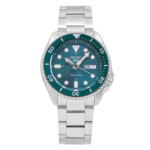 Seiko 5 Sports Automatic Green Dial Silver Steel Strap Watch For Men - SRPD61K1 Authentic Buy Shop Now