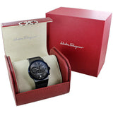 Salvatore Ferragamo Sapphire Chrono Black Dial Black Rubber Strap Watch for Men - SFME00621 Authentic Buy Shop Now