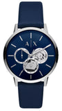 Armani Exchange Cayde Chronograph Blue Dial Blue Leather Strap Watch for Men - AX2746 Authentic Buy Shop Now