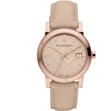 Burberry The City Gold Dial Beige Leather Strap Watch for Women - BU9210 Authentic Buy Shop Now