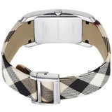 Burberry The Pioneer Silver Dial Haymarket Beige Leather Strap Watch for Women - BU9406 Authentic Buy Shop Now