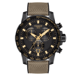 Tissot Supersport Chrono Black Dial Beige Nylon Strap Watch For Men - T125.617.37.051.01 Authentic Buy Shop Now