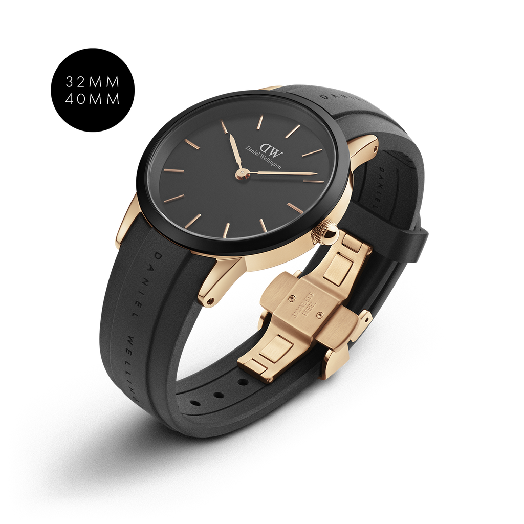 Daniel Wellington Iconic Motion Black Dial Rubber Strap Watch For Women - DW00100426 Authentic Buy Shop Now