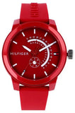 Tommy Hilfiger Denim Quartz Red Dial Red Rubber Strap Watch for Men - 1791480 Authentic Buy Shop Now