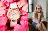 Guess Sparkling Diamonds Pink Dial Pink Rubber Strap Watch for Women - W0032L9 Authentic Buy Shop Now