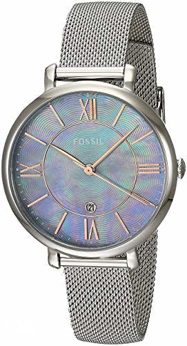 Fossil Jacqueline Mother of Pearl Blue Dial Silver Mesh Strap Watch for Women - ES4322 Authentic Buy Shop Now