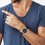 Fossil The Minimalist Three Hand Black Dial Black Leather Strap Watch for Men - FS5398 Authentic Buy Shop Now