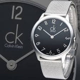 Calvin Klein Minimal Black Dial Silver Mesh Bracelet Watch for Men - K3M51151 Authentic Buy Shop Now