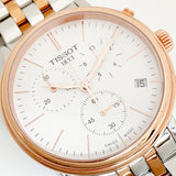 Tissot Carson Premium Chronograph White Dial Two Tone Steel Strap Watch For Men - T122.417.22.011.00 Authentic Buy Shop Now