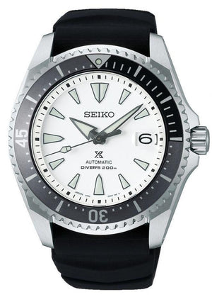Seiko Shogun Prospex Titanium Divers Automatic White Dial Black Rubber Strap Watch For Men - SPB191J1 Authentic Buy Shop Now