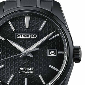 Seiko Presage Sharp Edged Series Black Dial Black Steel Strap Watch For Men - SPB229J1 Authentic Buy Shop Now