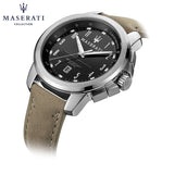 Maserati Successo Black Dial Beige Leather Strap Watch For Men - R8851121004 Authentic Buy Shop Now