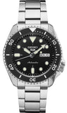 Seiko 5 Sports Automatic Day Date Black Dial Silver Steel Strap Watch for Men - SRPD55K1 Authentic Buy Shop Now