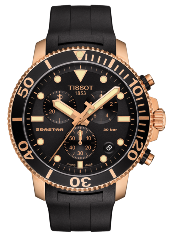 Tissot Seastar 1000 Chronograph Black Dial Black Rubber Strap Watch For Men - T120.417.37.051.00 Authentic Buy Shop Now