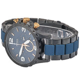 Fossil Nate Chronograph Blue Dial Two Tone Steel Strap Watch for Men - JR1494 Authentic Buy Shop Now