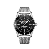 Breitling Superocean Heritage B20 Automatic 42 Black Dial Silver Mesh Bracelet Watch for Men - AB2010121B1A1 Authentic Buy Shop Now