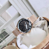 Swarovski Octea Nova Black Dial Rose Gold Mesh Bracelet Watch for Women - 5430424 Authentic Buy Shop Now