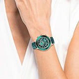 Swarovski Octea Lux Chrono Emerald Green Dial Green Leather Strap Watch for Women - 5452498 Authentic Buy Shop Now