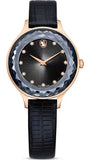 Swarovski Octea Nova Black Dial Black Leather Strap Watch for Women - 5650033 Authentic Buy Shop Now
