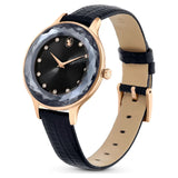 Swarovski Octea Nova Black Dial Black Leather Strap Watch for Women - 5650033 Authentic Buy Shop Now