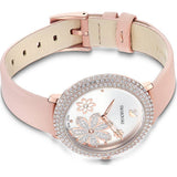 Swarovski Crystal Frost White Dial Pink Leather Strap Watch for Women - 5519223 Authentic Buy Shop Now