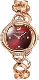 Swarovski Crystal Flower Red Dial Rose Gold Steel Strap Watch for Women - 5552783 Authentic Buy Shop Now