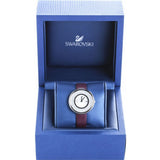 Swarovski Crystalline Silver Dial Purple Leather Strap Watch for Women - 5295355 Authentic Buy Shop Now