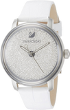 Swarovski Crystalline Hours Silver Dial White Leather Strap Watch for Women - 5295383 Authentic Buy Shop Now